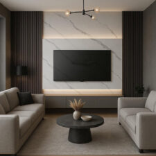 εφαρμογή επένδυσης τοίχου Woodline Saliveros