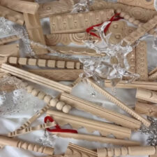 Ξύλινη μπορντούρα επίπλων με γεωμετρικό μοτίβο