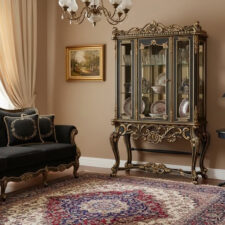 βικτωριανού τύπου βιτρίνα πολυτελείας Woodline saliveros