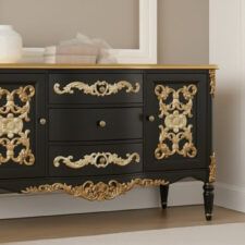 Κλασικός ξύλινος μπουφές Woodline με αποθηκευτικούς χώρους