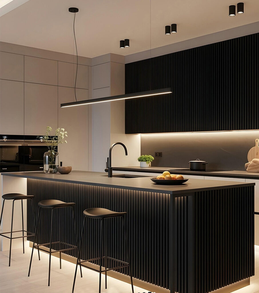 Κουζίνα με πορτάκια από μοντέρνο πηχάκι Woodline