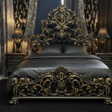 κρεβατοκάμαρα με αρκετά σκαλίσματα