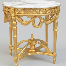 χρυσό τραπεζάκι με μάρμαρο