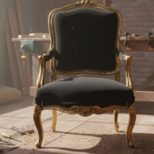 χειροποίητη πολυθρόνα από ξύλο οξιάς