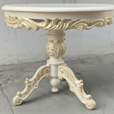 στρογγυλό τραπεζάκι διακοσμητικό σε πατίνα χειροποίητη