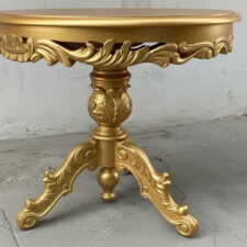 Χρυσό στρογγυλό τραπεζάκι διακοσμητικό