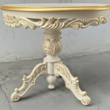 στρογγυλό τραπεζάκι διακοσμητικό σε χρυσοπατίνα